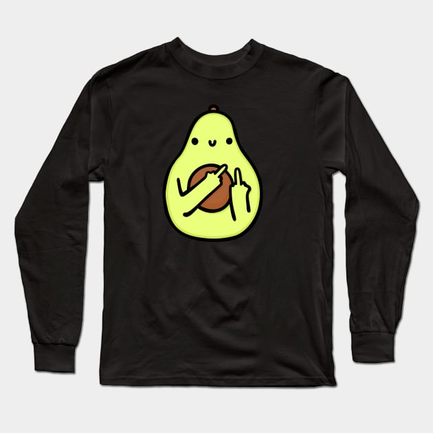 Cute Fuck Off Avocado Long Sleeve T-Shirt by Broccoliparadise